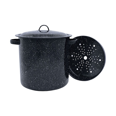 Granite Ware Granite Aluminum Pot 10 in. 15.5 qt Black F6257-1